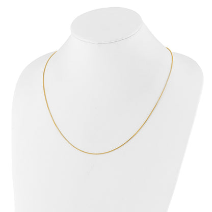 Adjustable 1mm D/C Box Chain 22" - Yellow Gold