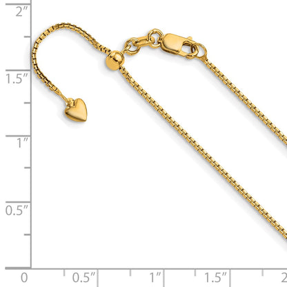 Adjustable 1mm D/C Box Chain 22" - Yellow Gold