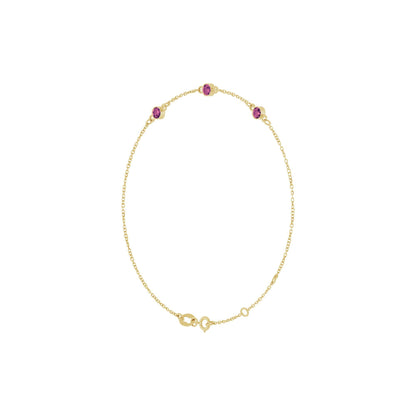 Natural Pink Tourmaline Bezel-Set 3-Stone 6 1/2-7 1/2" Bracelet