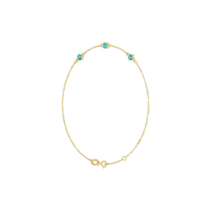 Natural Aquamarine Bezel-Set 3-Stone 6 1/2-7 1/2" Bracelet