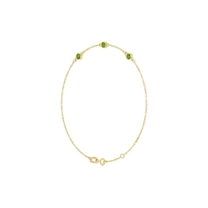 Natural Peridot Bezel-Set 3-Stone 6 1/2-7 1/2" Bracelet