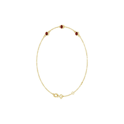 Natural Mozambique Garnet Bezel-Set 3-Stone 6 1/2-7 1/2" Bracelet