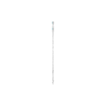 Natural Aquamarine Bezel-Set 3-Stone 6 1/2-7 1/2" Bracelet
