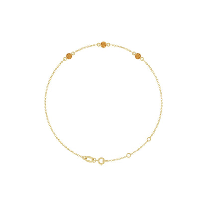 Natural Citrine Bezel-Set 3-Stone 6 1/2-7 1/2" Bracelet