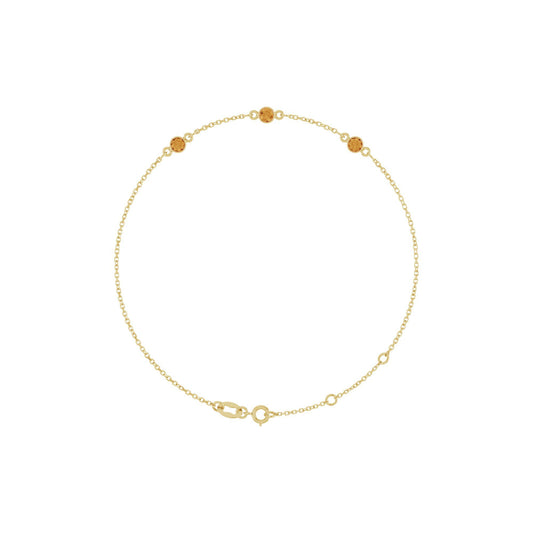 Natural Citrine Bezel-Set 3-Stone 6 1/2-7 1/2" Bracelet