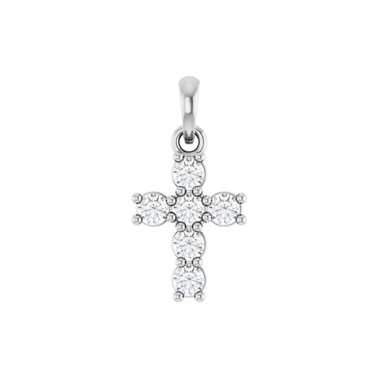 Natural Diamond Accented Cross Necklace or Pendant