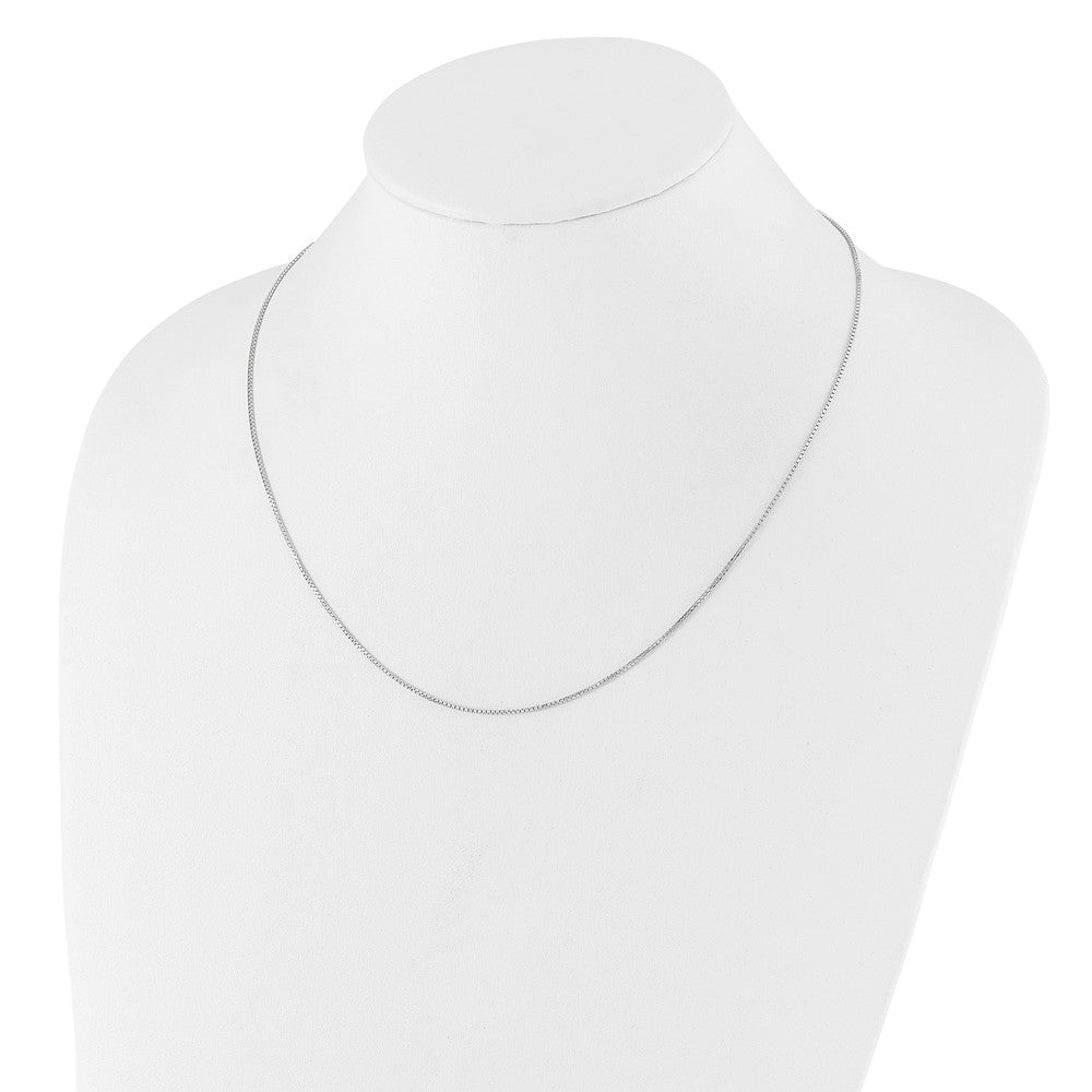 Adjustable 1mm D/C Box Chain 22" - White Gold