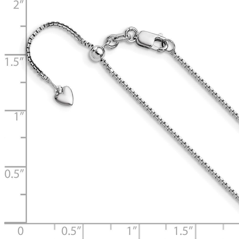 Adjustable 1mm D/C Box Chain 22" - White Gold