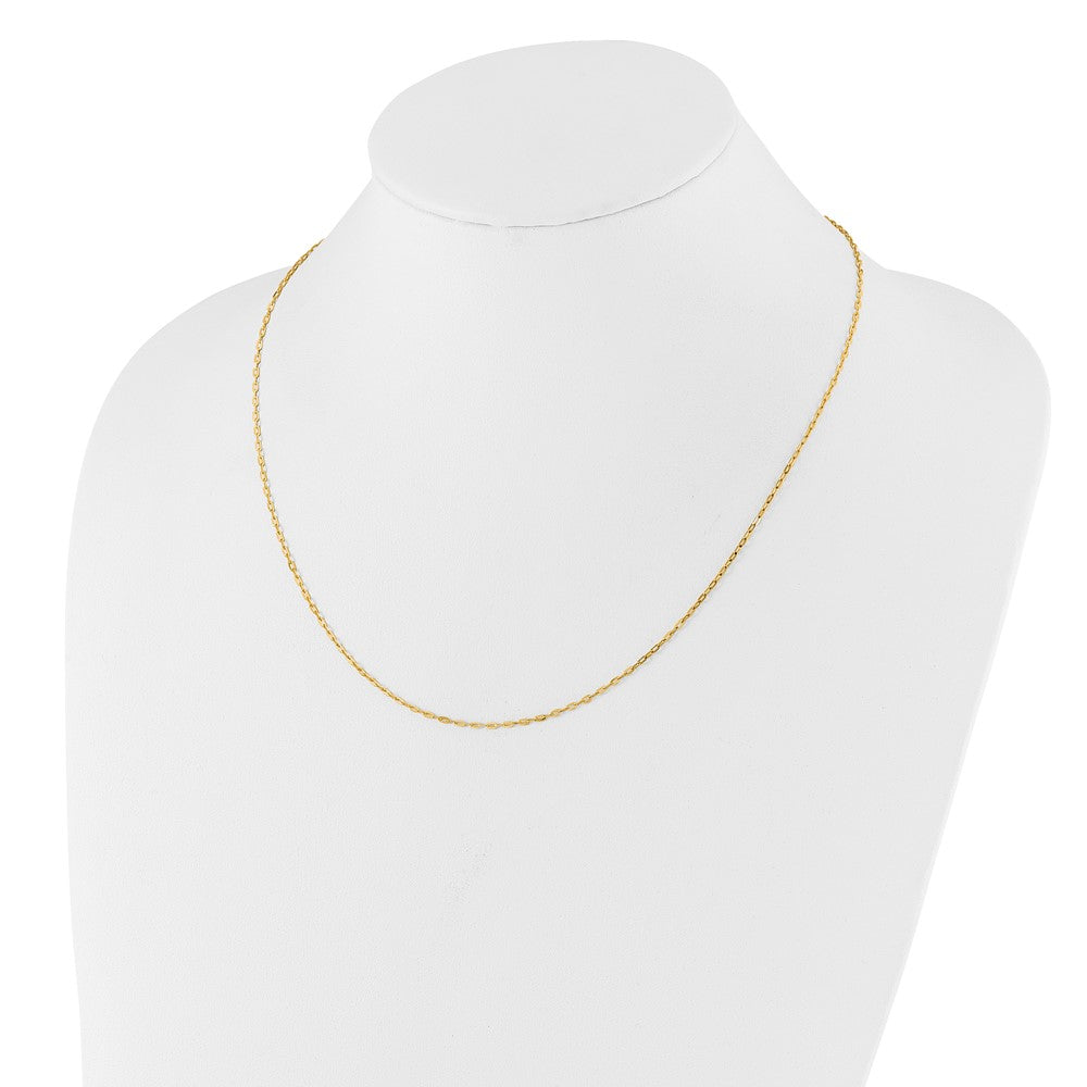 Adjustable 1.3mm Flat Cable Chain 22" - Yellow Gold