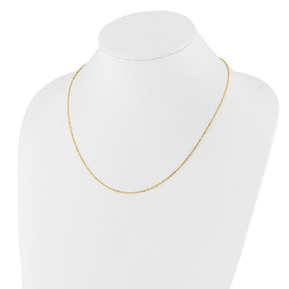 Adjustable 1.3mm Flat Cable Chain 22" - Yellow Gold