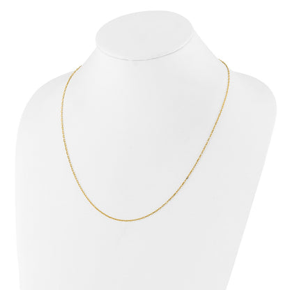 Adjustable 1.3mm Flat Cable Chain 22" - Yellow Gold
