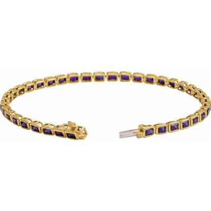 Natural Amethyst Line 7" Bracelet