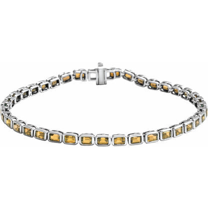 Natural Citrine Line 7" Bracelet