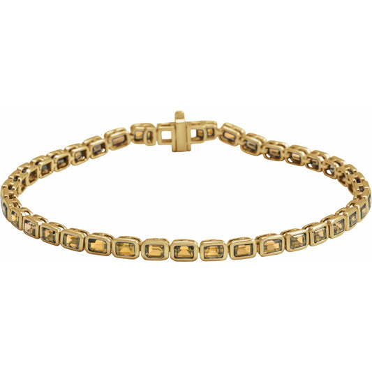 Natural Citrine Line 7" Bracelet