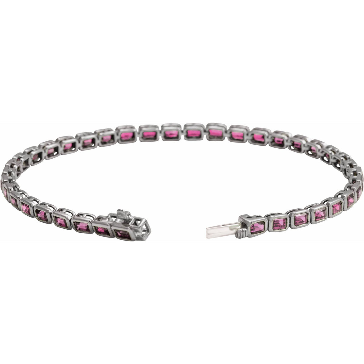 Natural Pink Tourmaline Line 7" Bracelet