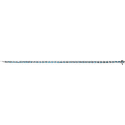 Natural Sky Blue Topaz Line 7" Bracelet