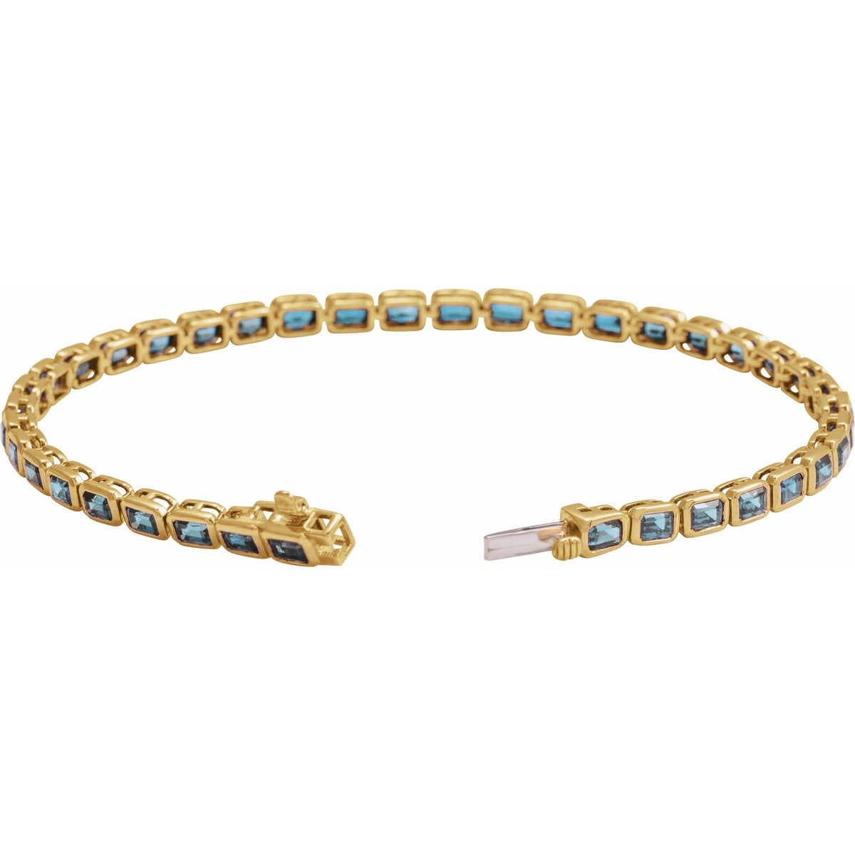 Natural Sky Blue Topaz Line 7" Bracelet