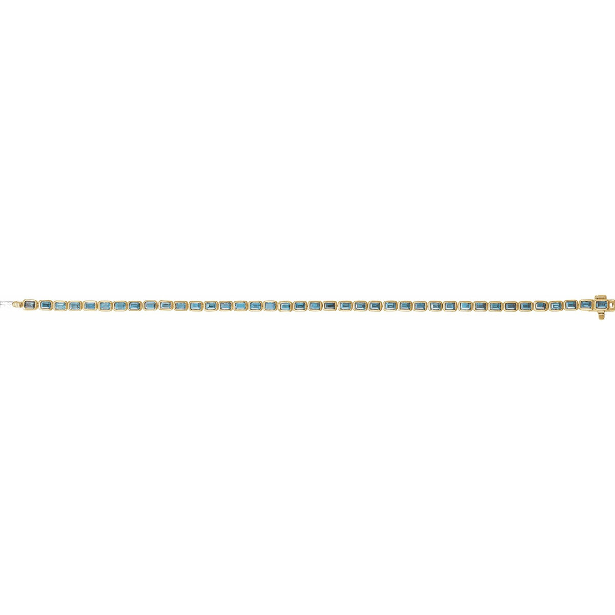 Natural Sky Blue Topaz Line 7" Bracelet
