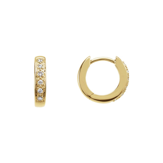 Natural Diamond Accented Hoop Earrings