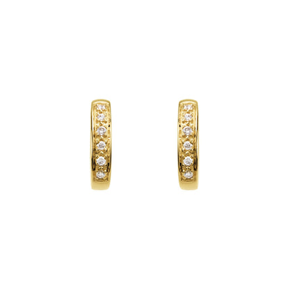Natural Diamond Accented Hoop Earrings