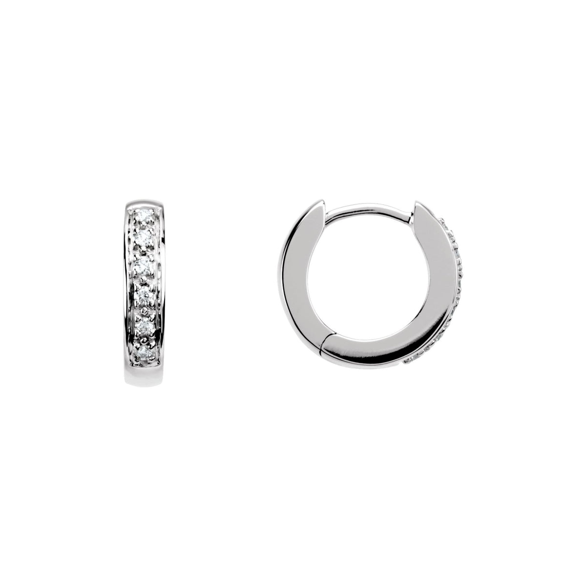 Natural Diamond Accented Hoop Earrings