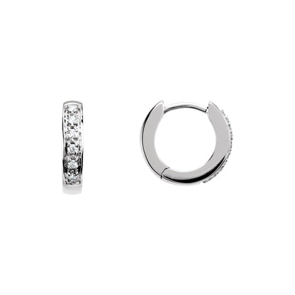 Natural Diamond Accented Hoop Earrings