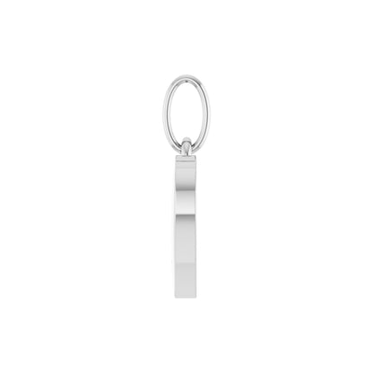 Natural Diamond Engravable Paw Print Heart Pendant