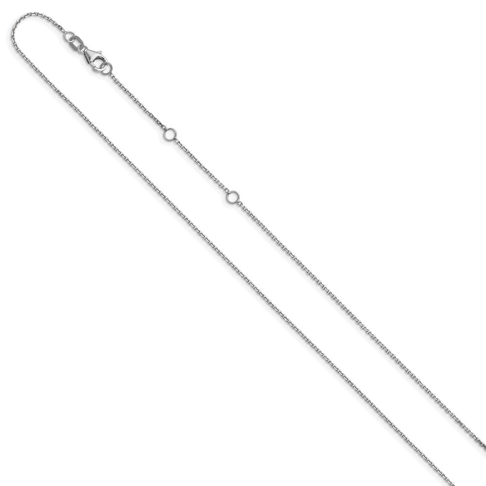 1.1mm D/C Square Cable 1in+1in Adjustable Chain - White Gold
