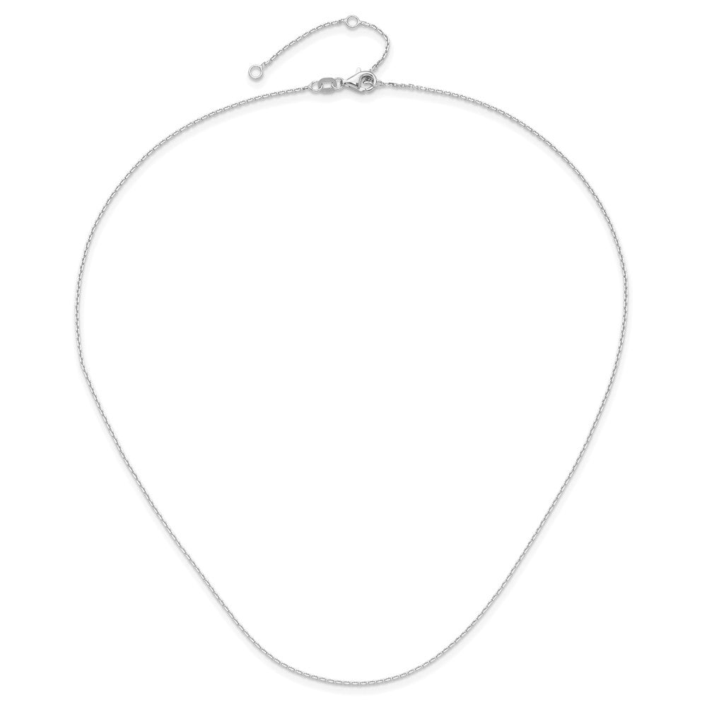 1.1mm D/C Square Cable 1in+1in Adjustable Chain - White Gold
