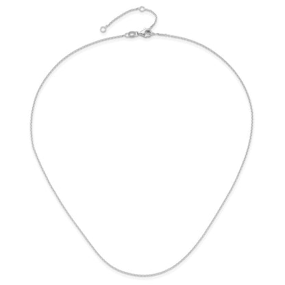 1.1mm D/C Square Cable 1in+1in Adjustable Chain - White Gold