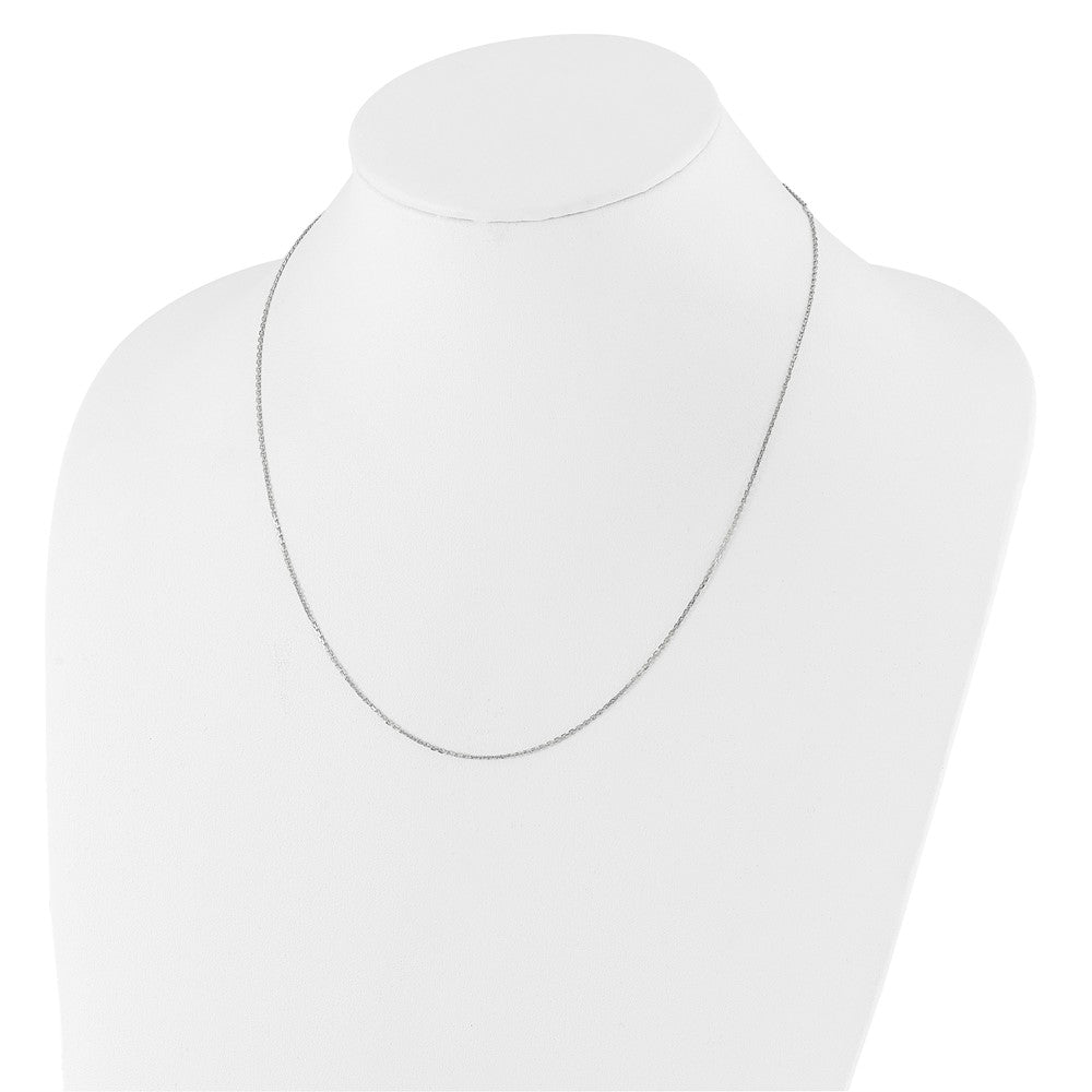 1.1mm D/C Square Cable 1in+1in Adjustable Chain - White Gold
