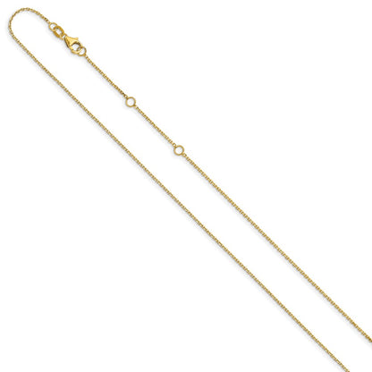 1.1mm D/C Square Cable 1in+1in Adjustable Chain - Yellow Gold