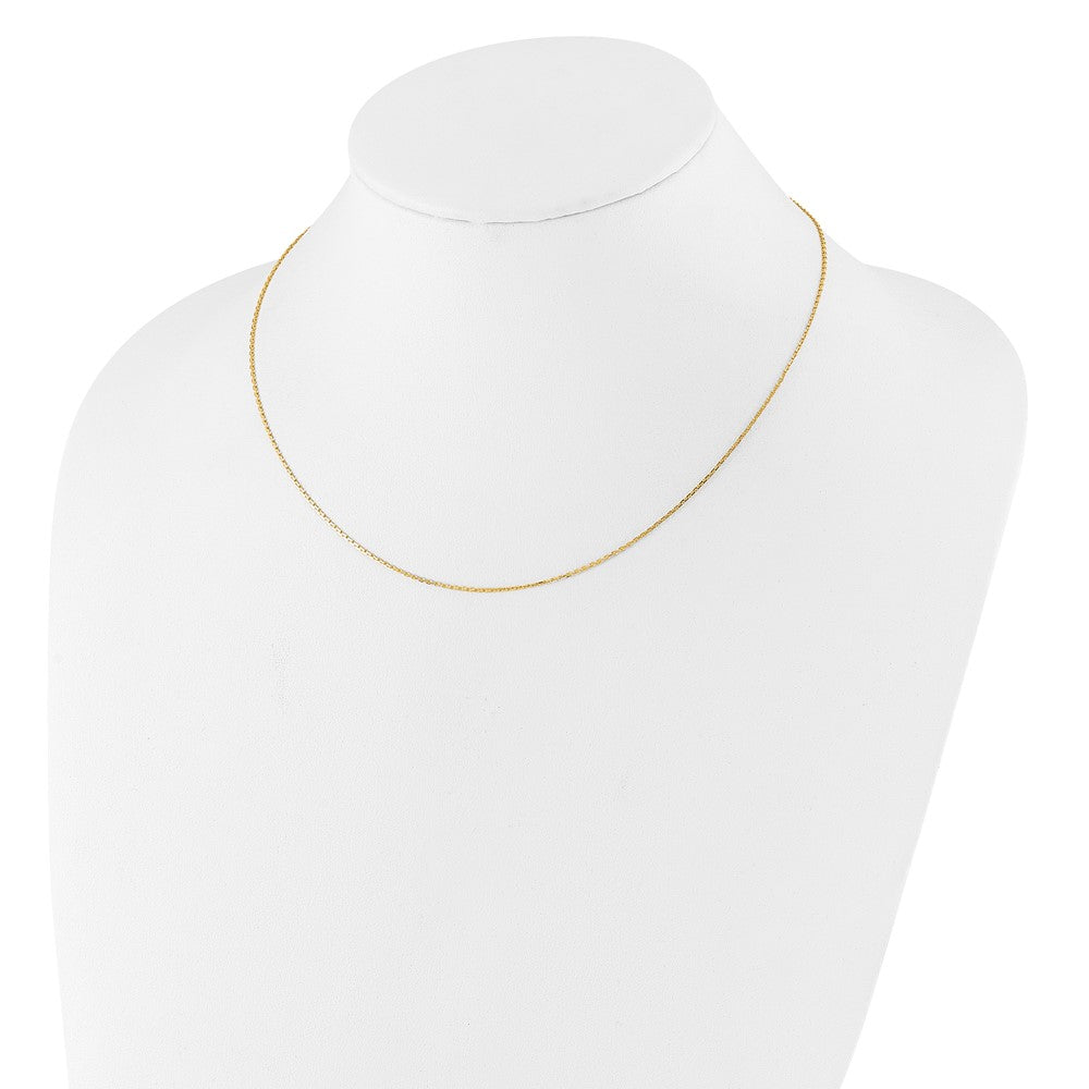 1.1mm D/C Square Cable 1in+1in Adjustable Chain - Yellow Gold