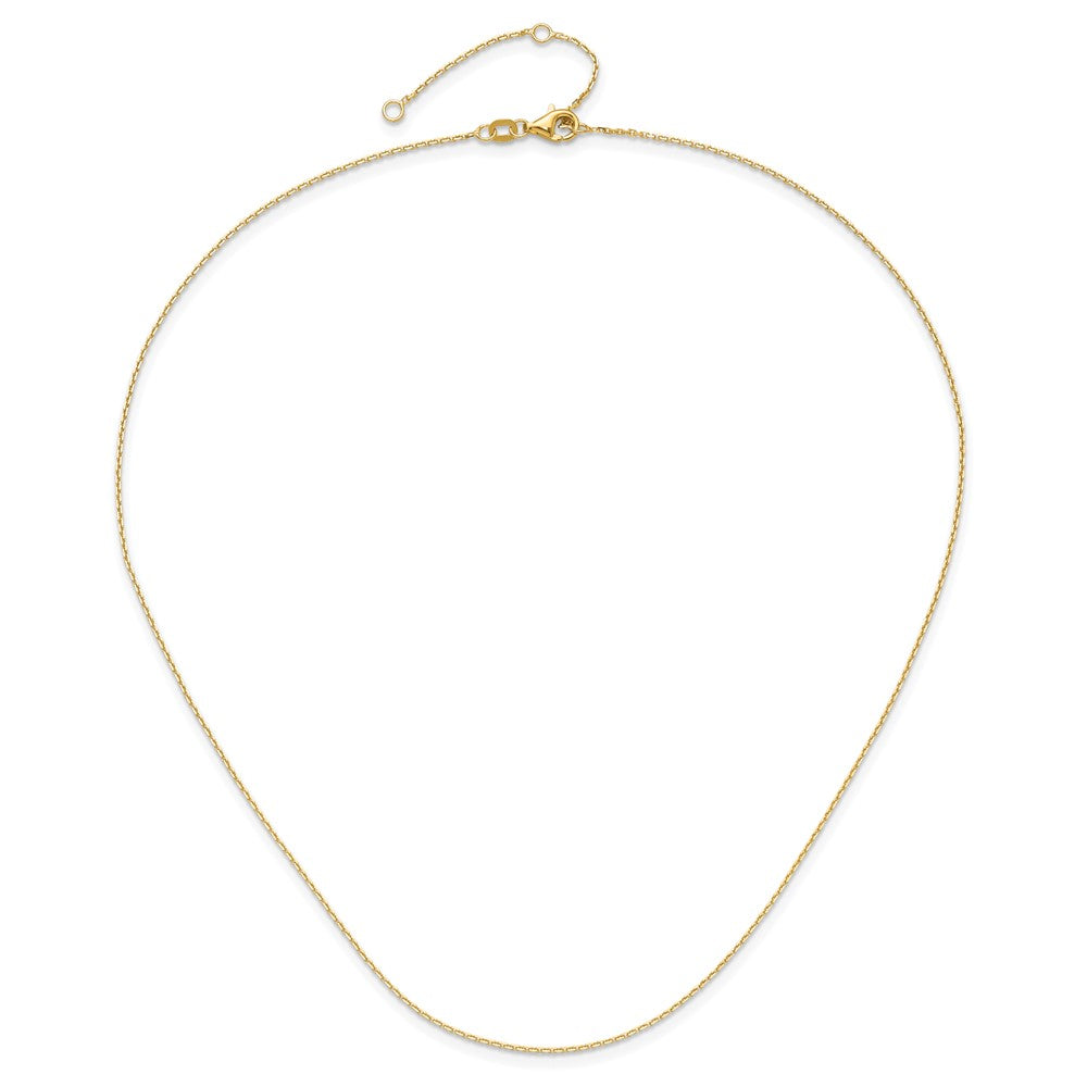 1.1mm D/C Square Cable 1in+1in Adjustable Chain - Yellow Gold