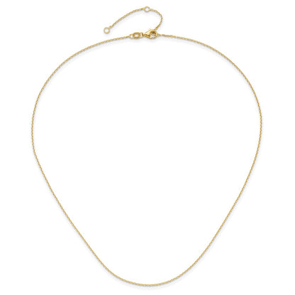 1.1mm D/C Square Cable 1in+1in Adjustable Chain - Yellow Gold