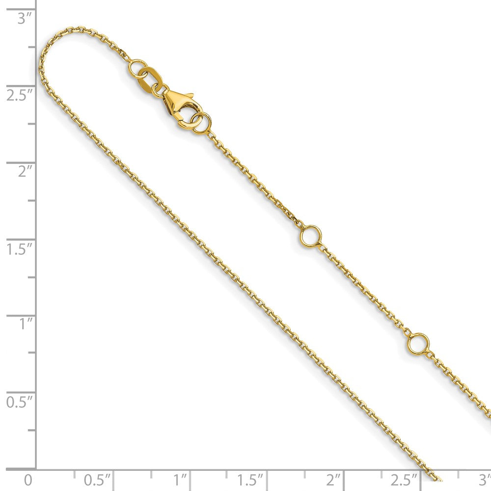 1.1mm D/C Square Cable 1in+1in Adjustable Chain - Yellow Gold