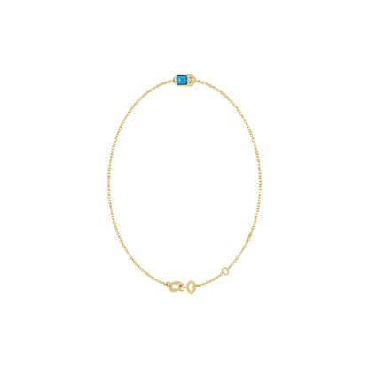 Natural Blue Zircon 6 1/2-7 1/2" Bracelet