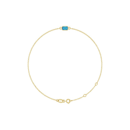 Natural Blue Zircon 6 1/2-7 1/2" Bracelet