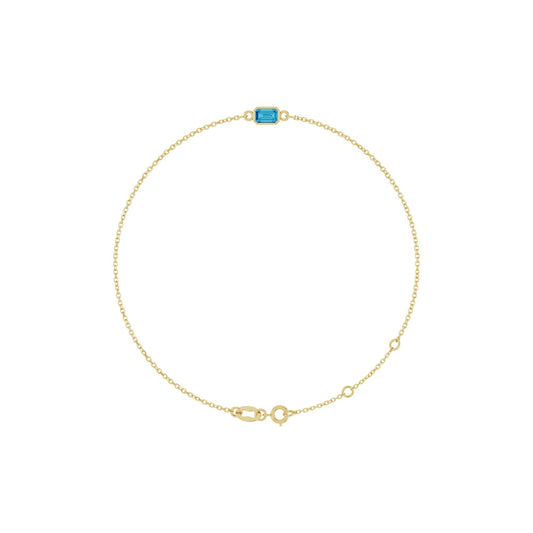 Natural Blue Zircon 6 1/2-7 1/2" Bracelet