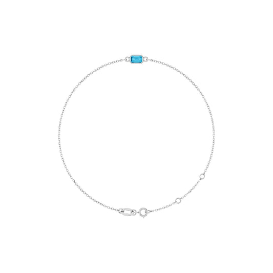 Natural Aquamarine 6 1/2-7 1/2" Bracelet