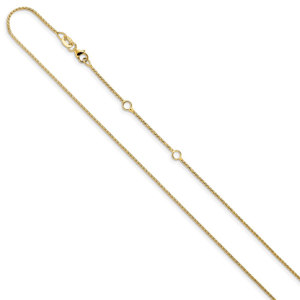 1mm D/C Open Franco 1in+1in Adjustable Chain - Yellow Gold