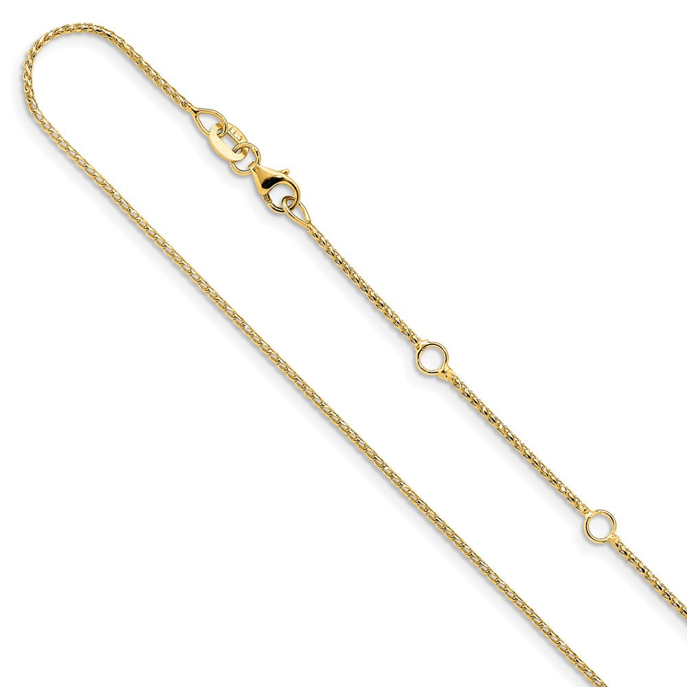 1mm D/C Open Franco 1in+1in Adjustable Chain - Yellow Gold