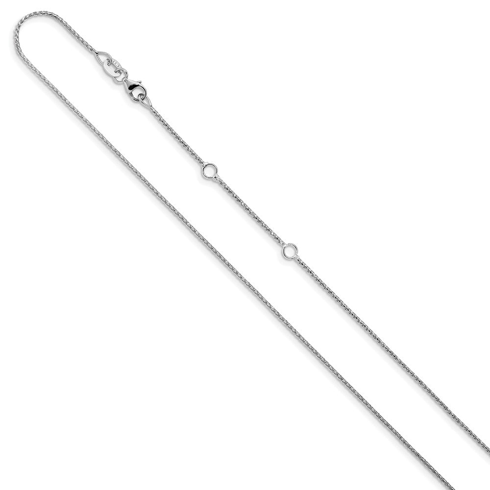 1mm D/C Open Franco 1in+1in Adjustable Chain - White Gold