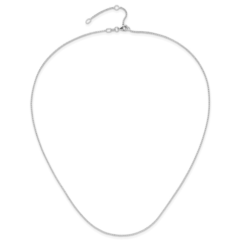 1mm D/C Open Franco 1in+1in Adjustable Chain - White Gold