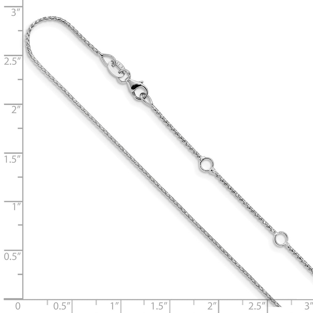 1mm D/C Open Franco 1in+1in Adjustable Chain - White Gold