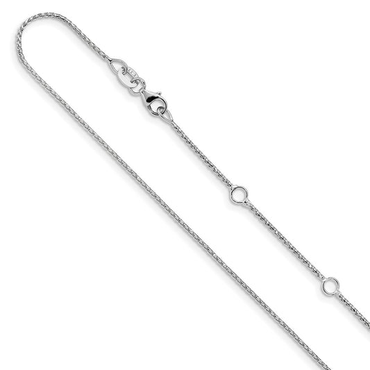 1mm D/C Open Franco 1in+1in Adjustable Chain - White Gold
