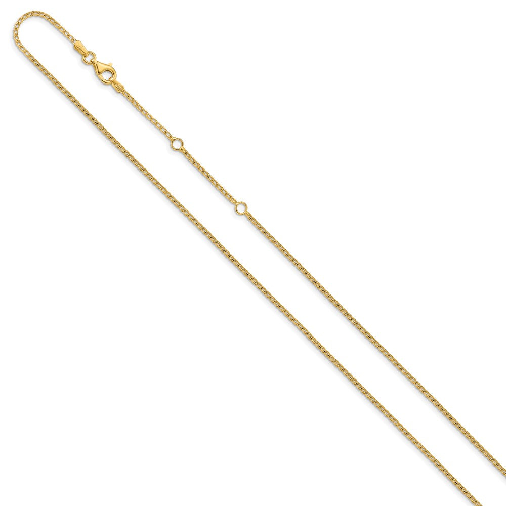 1.4mm D/C Open Franco 1in+1in Adjustable Chain - Yellow Gold