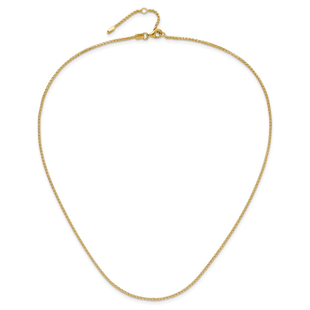 1.4mm D/C Open Franco 1in+1in Adjustable Chain - Yellow Gold