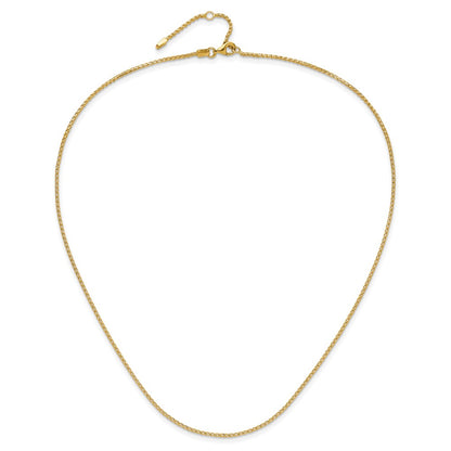 1.4mm D/C Open Franco 1in+1in Adjustable Chain - Yellow Gold
