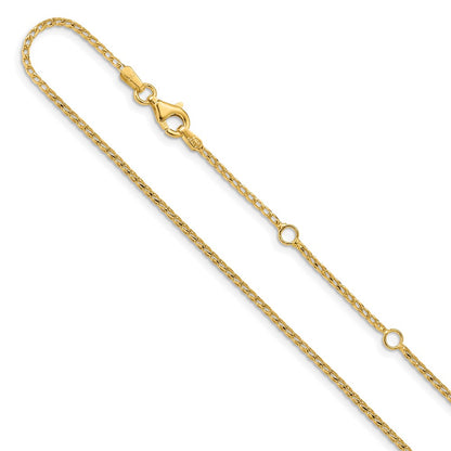 1.4mm D/C Open Franco 1in+1in Adjustable Chain - Yellow Gold